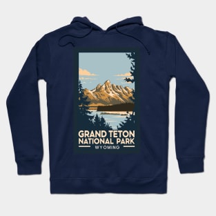 A Vintage Travel Art of the Grand Teton National Park - Wyoming - US Hoodie
